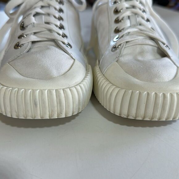 VERONICA BEARD Women's Parise Canvas & Leather Sneakers White Size 9.5 - Picture 15 of 16